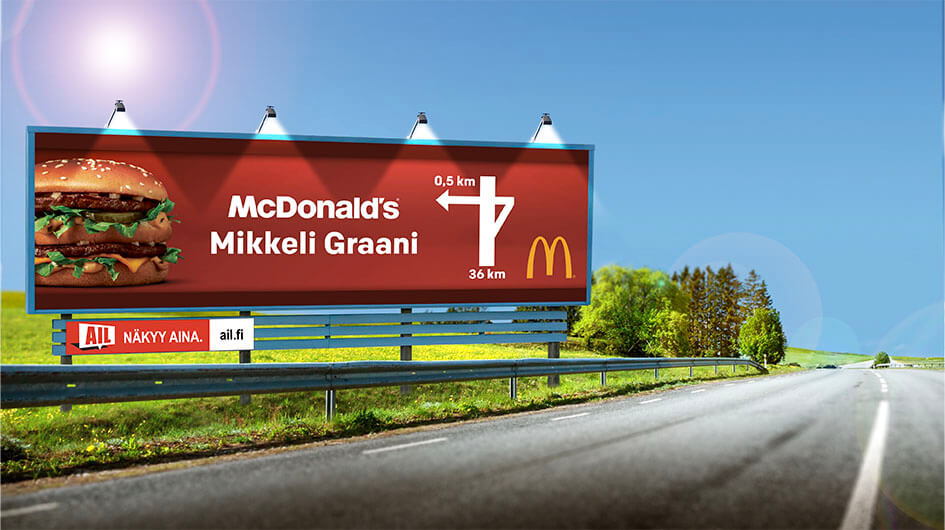 Liikennemainos AIL referenssi mcdonald's