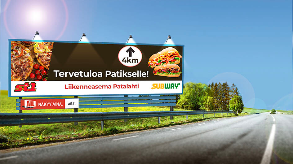 Liikennemainos AIL referenssi liikenneasema patalahti