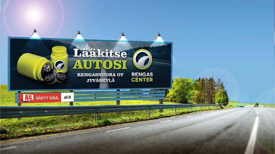 Liikennemainos AIL referenssi rengas center