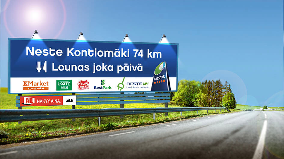 Liikennemainos AIL referenssi neste